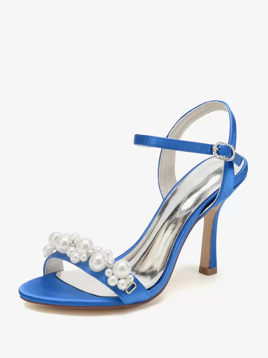 Satin Chic Fashion Open Toe Rhinestones Bridal Sandals