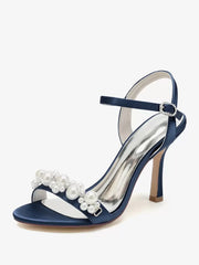 Satin Chic Fashion Open Toe Rhinestones Bridal Sandals