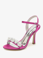 Satin Chic Fashion Open Toe Rhinestones Bridal Sandals