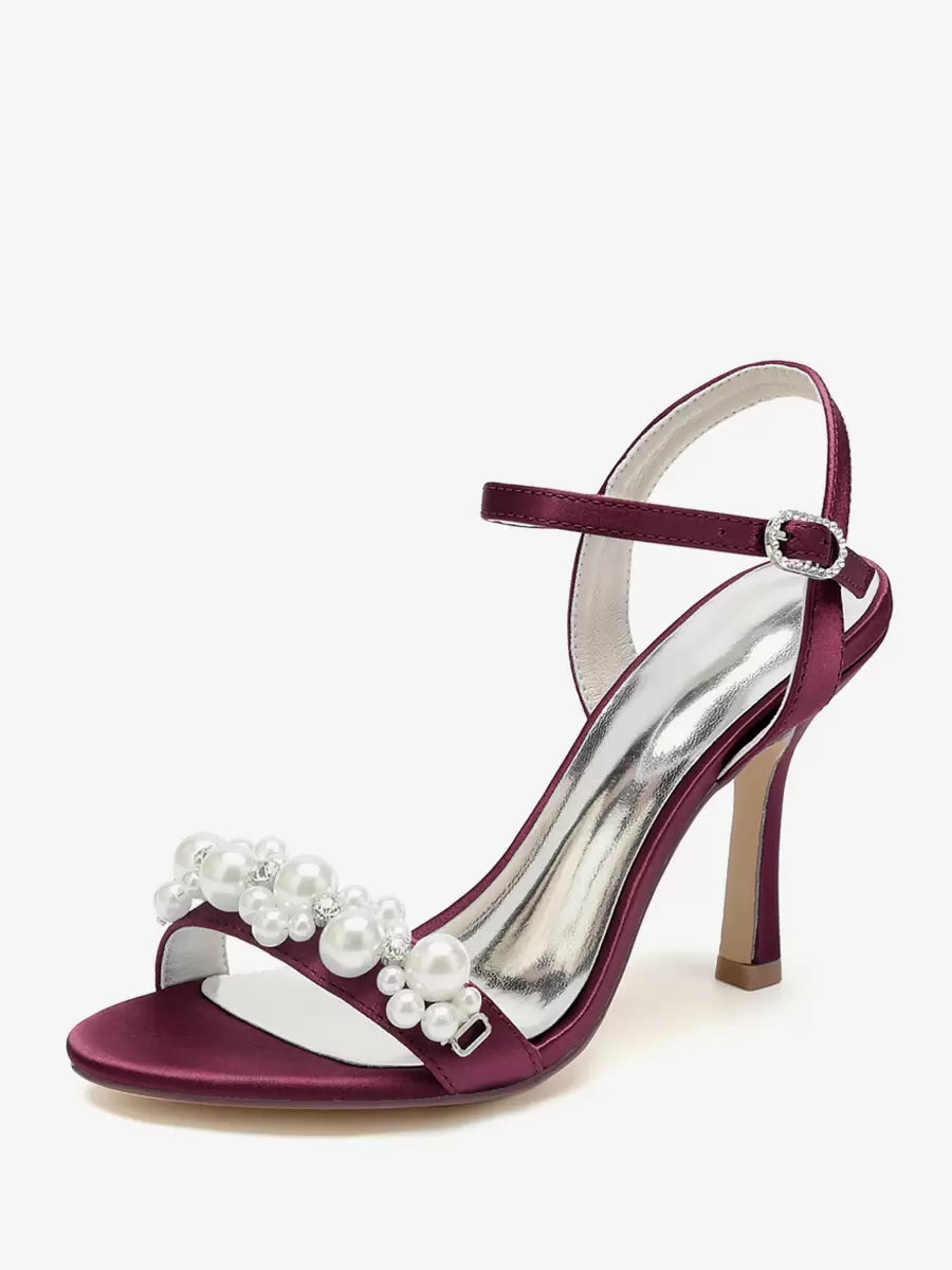 Satin Chic Fashion Open Toe Rhinestones Bridal Sandals