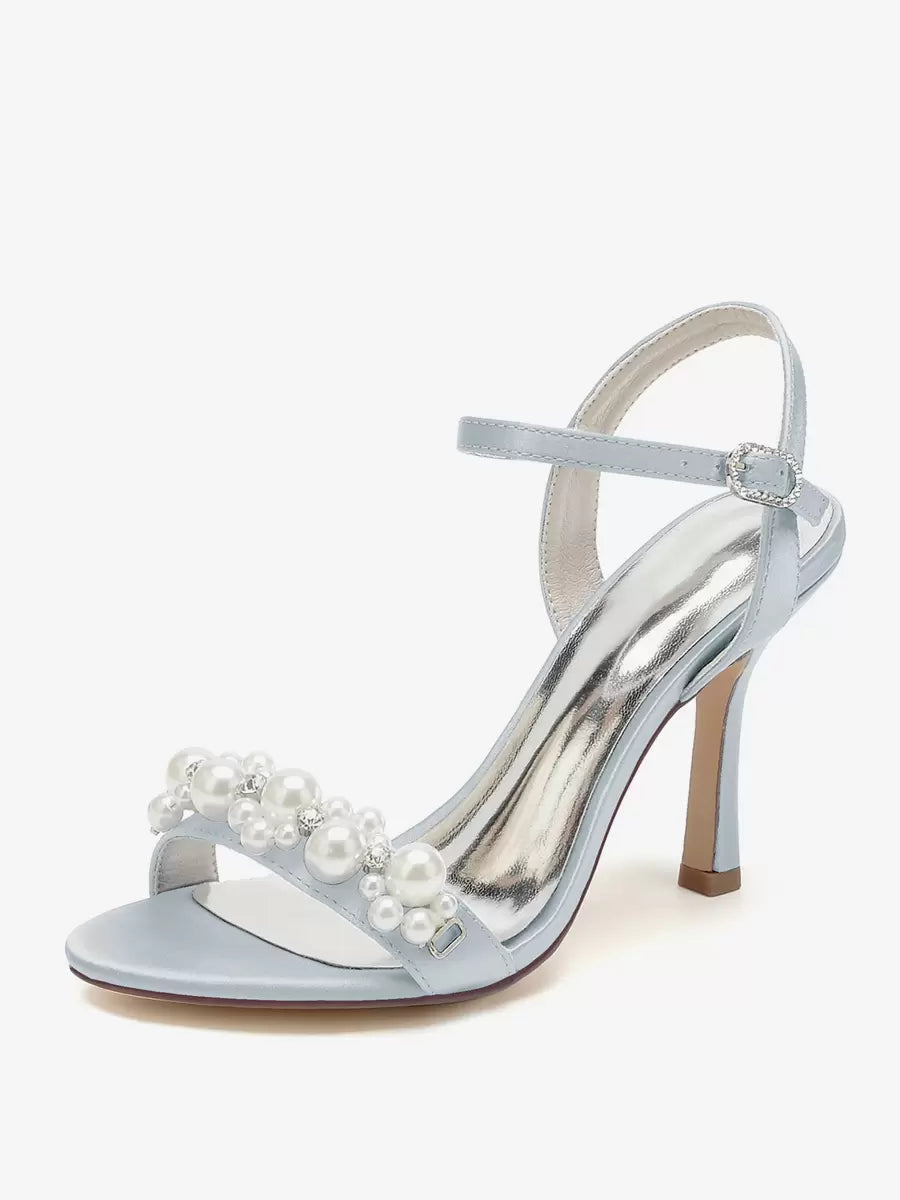 Satin Chic Fashion Open Toe Rhinestones Bridal Sandals