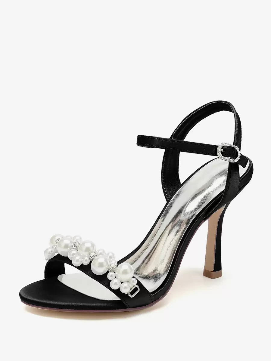 Satin Chic Fashion Open Toe Rhinestones Bridal Sandals