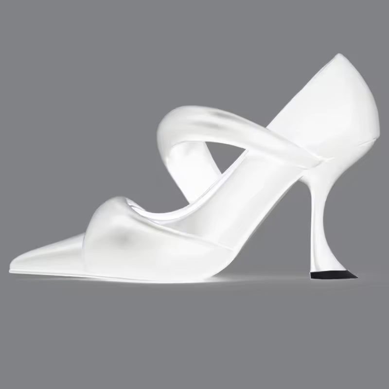 Candy Color Leather Pointed Designer Princess Slim Heel
