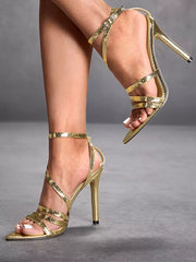 Elegant Open Toe Rave Club Strappy Stiletto High Heel