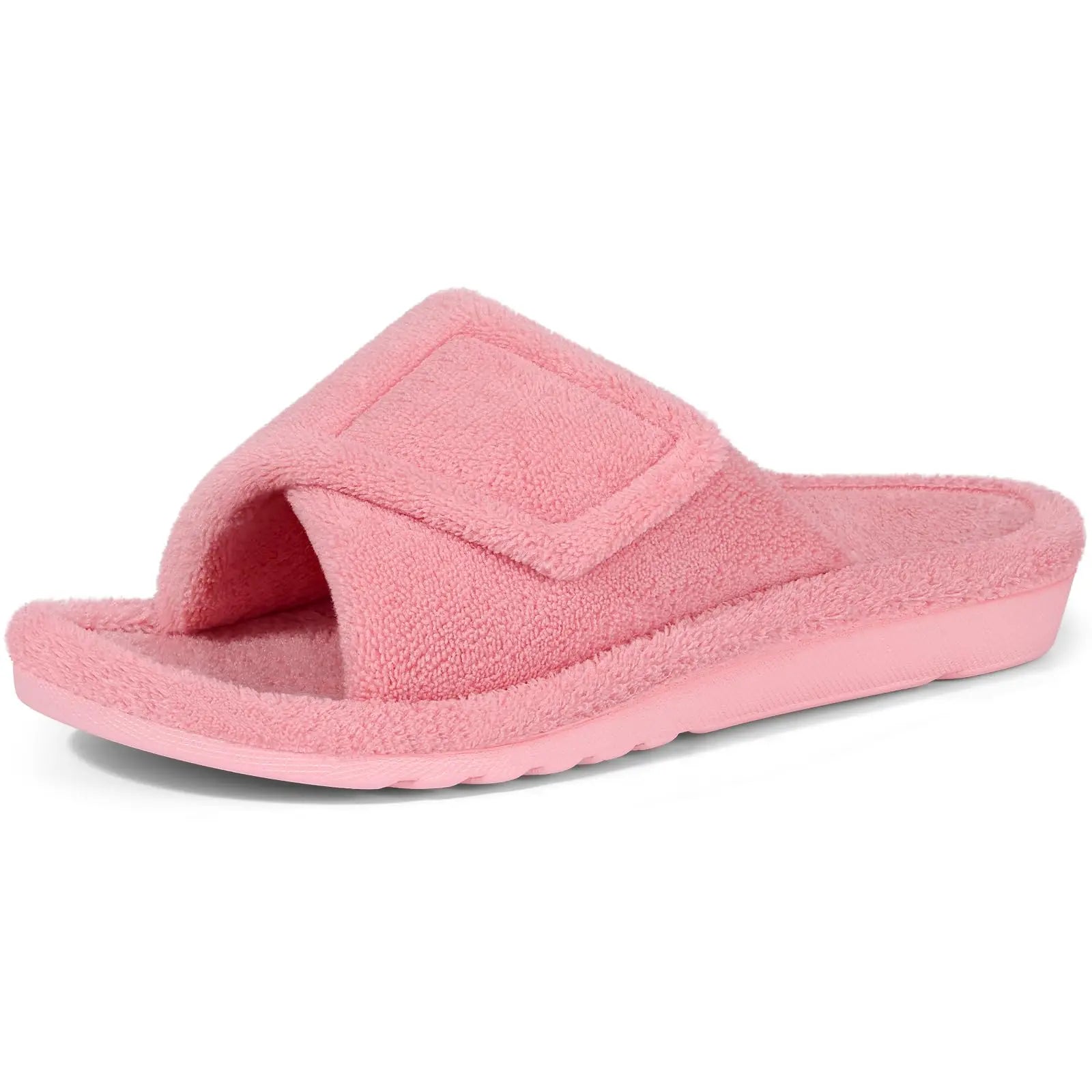 Casual Soft Flat Cross-Tied Hook And Loop Slides Orthopedic Slippers
