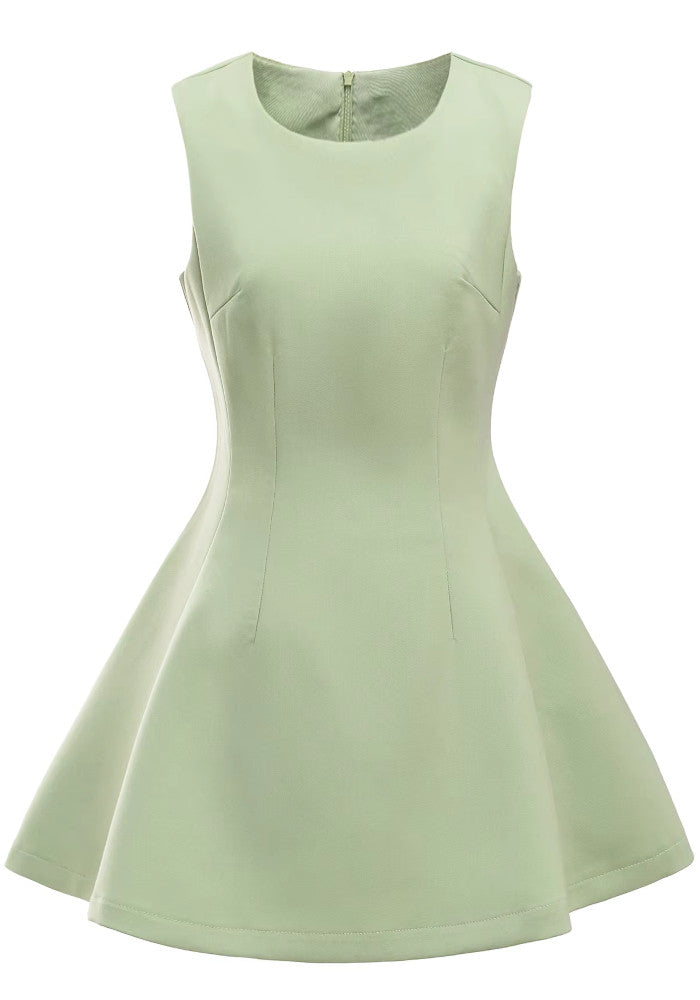 Skater Design Dress Green
