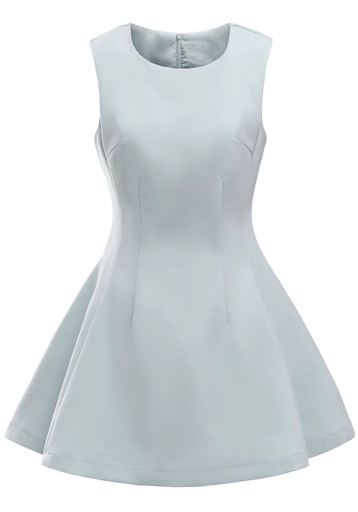 Skater Design Dress Light Blue