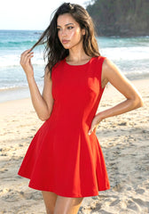 Skater Design Dress Red