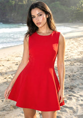Skater Design Dress Red