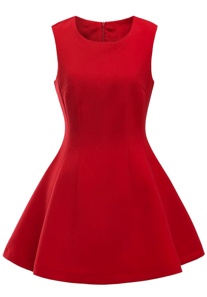 Skater Design Dress Red