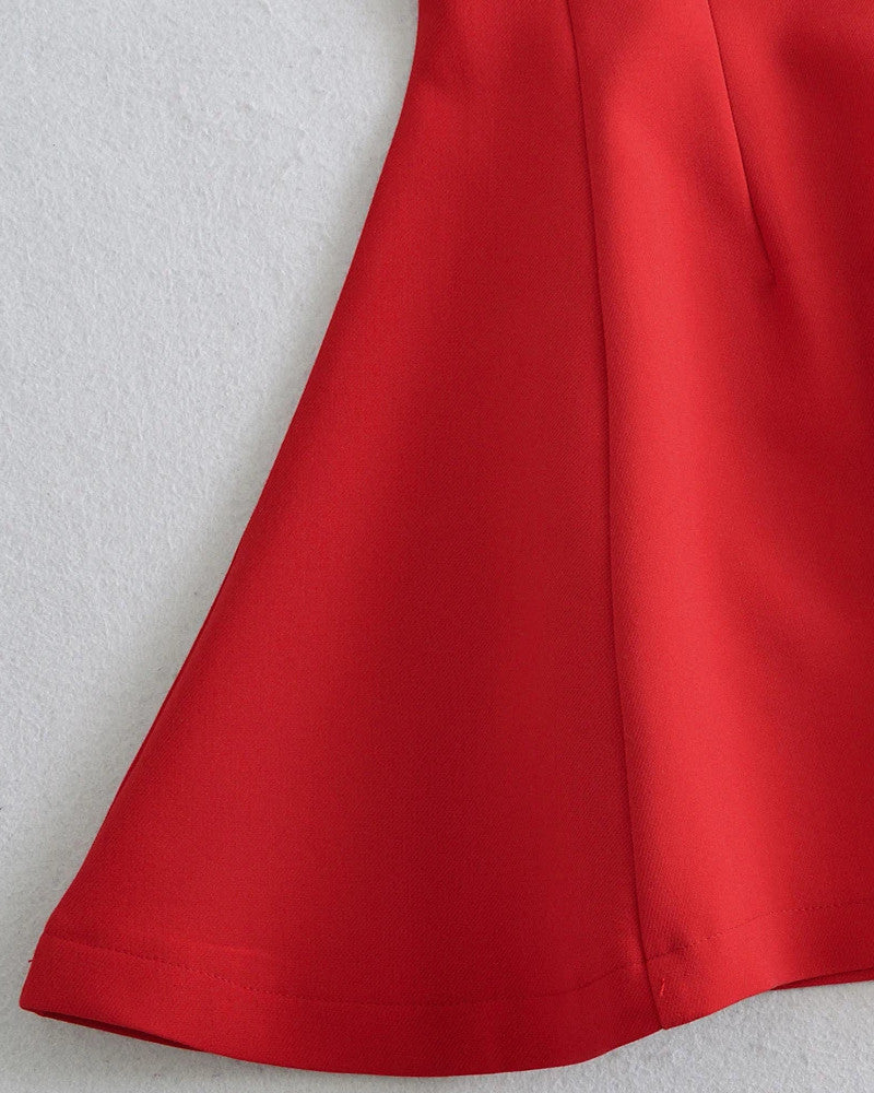 Skater Design Dress Red