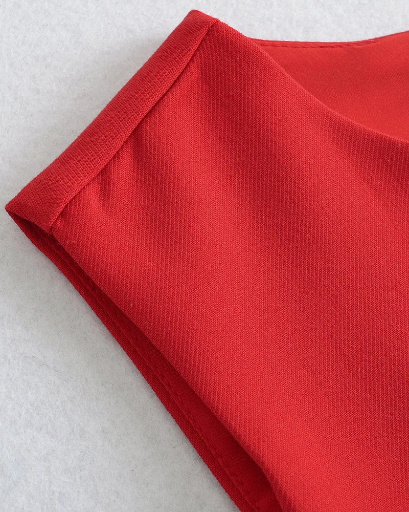 Skater Design Dress Red