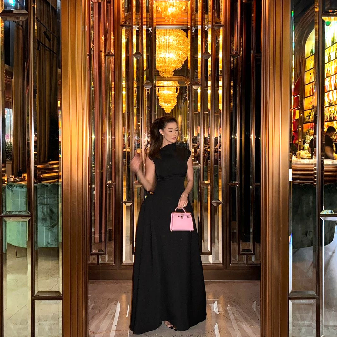 Skater Maxi Dress Black