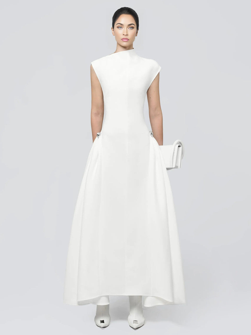 Skater Maxi Dress White