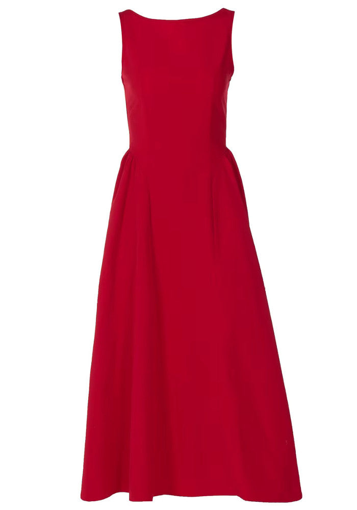 A Line Midi Dress Red