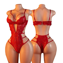 Adult Semi Transparent Heart-shaped Ornament Lace erotic Underwear Suspender Lingerie Nightclub Party Bodysuit