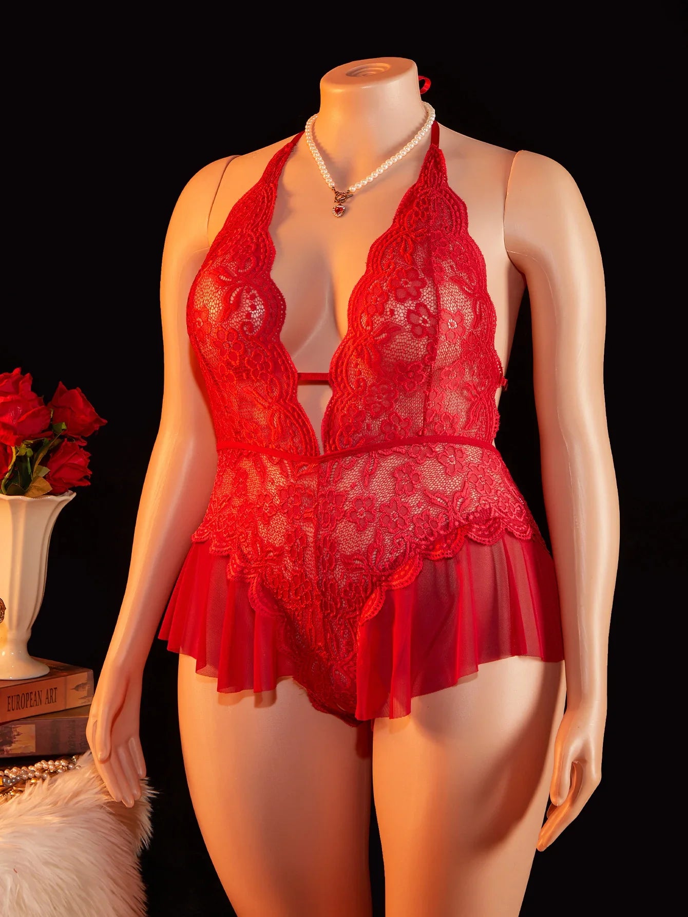Adult Lace Teddy Bodysuit