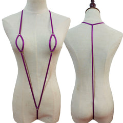AliExpress eBay fashionable lace-up bra solid colour hollow out elastic band cross-border beach swimwear