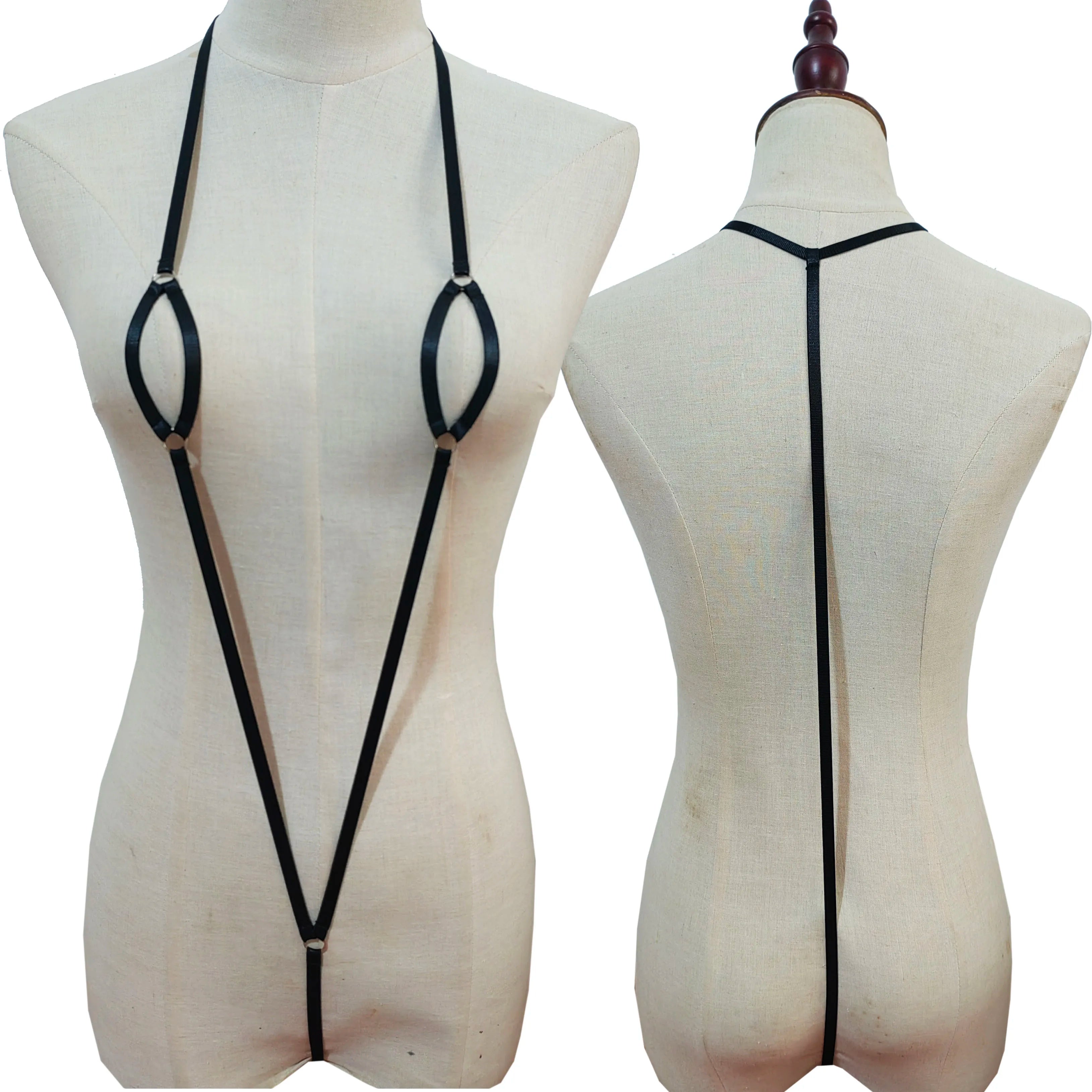 AliExpress eBay fashionable lace-up bra solid colour hollow out elastic band cross-border beach swimwear