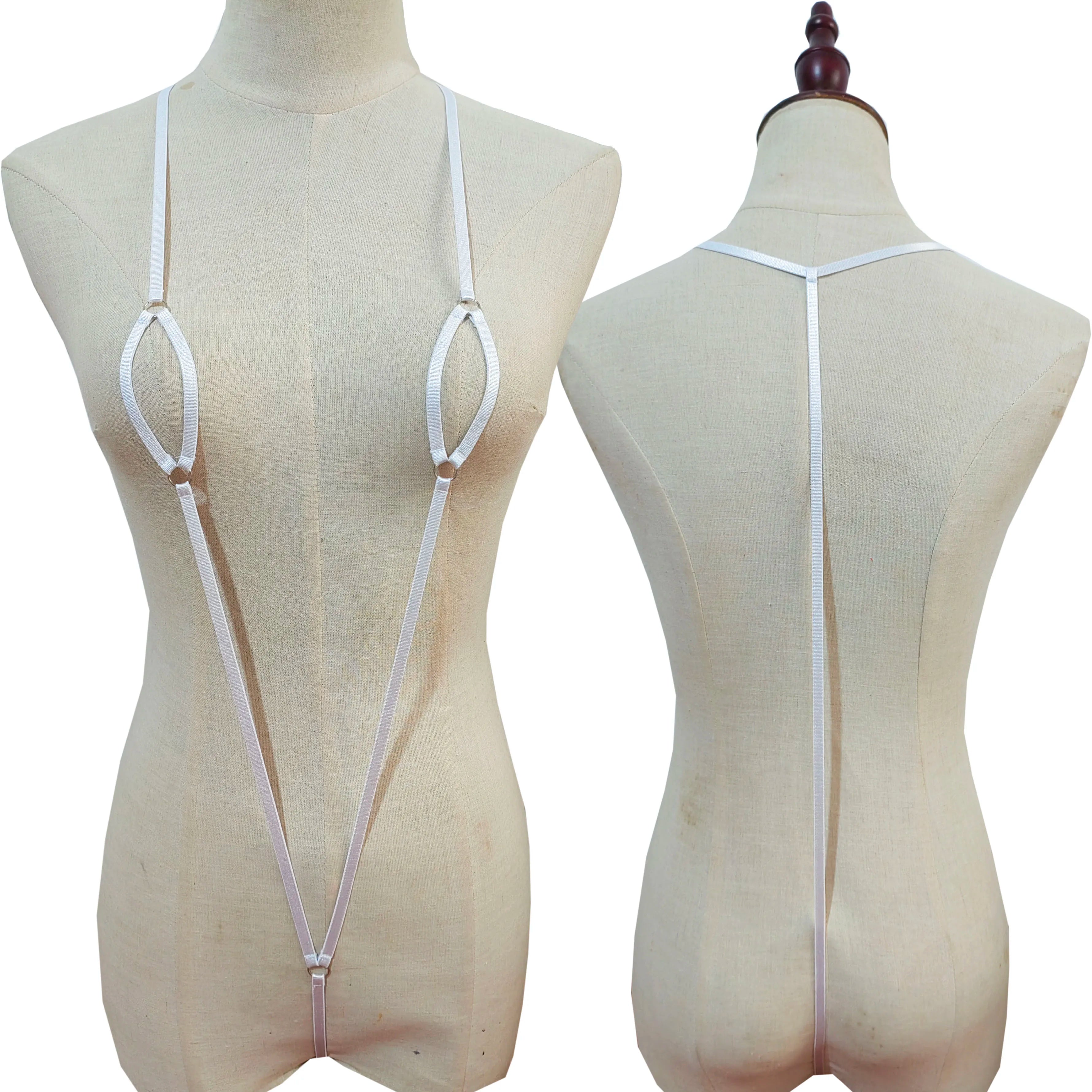 AliExpress eBay fashionable lace-up bra solid colour hollow out elastic band cross-border beach swimwear