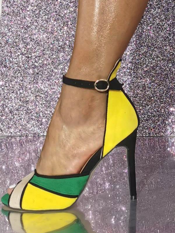 Ankle Strap Peep Toe Stiletto High Heels