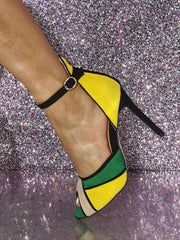 Ankle Strap Peep Toe Stiletto High Heels