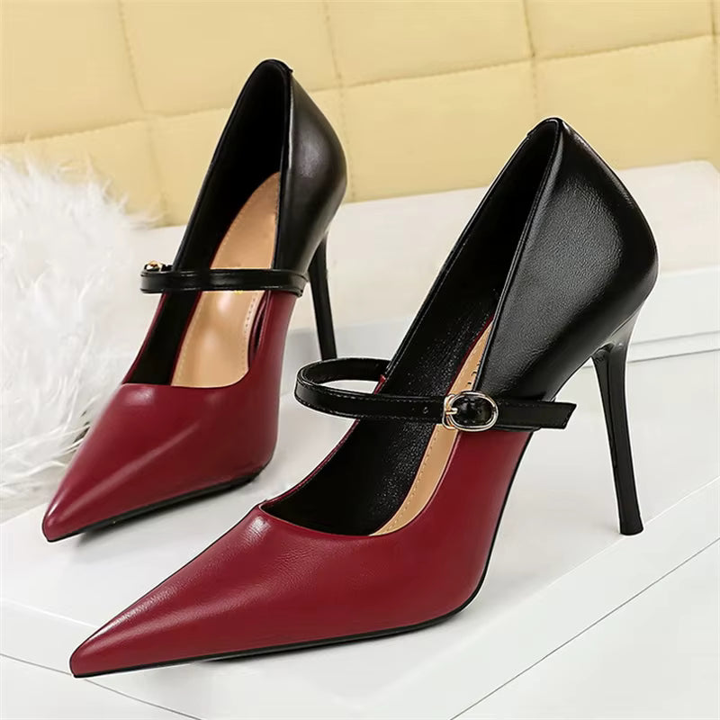 Banquet Hollow Pointed Toe Thin Heels Pumps Party Sandals