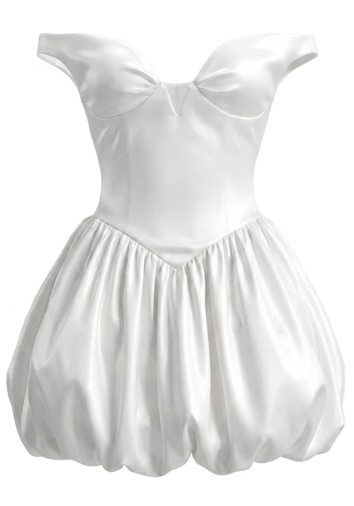 Bardot Bubble Corset Dress White