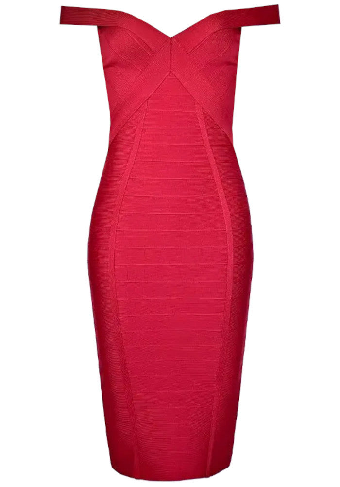Bardot Design Midi Dress Red