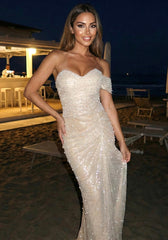Bardot Pearl Sequin Maxi Dress Gold