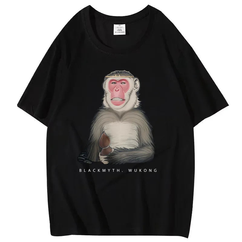 Black Myth Wukong Surrounding Cotton T-shirt New Short sleeved Men's and Styles
