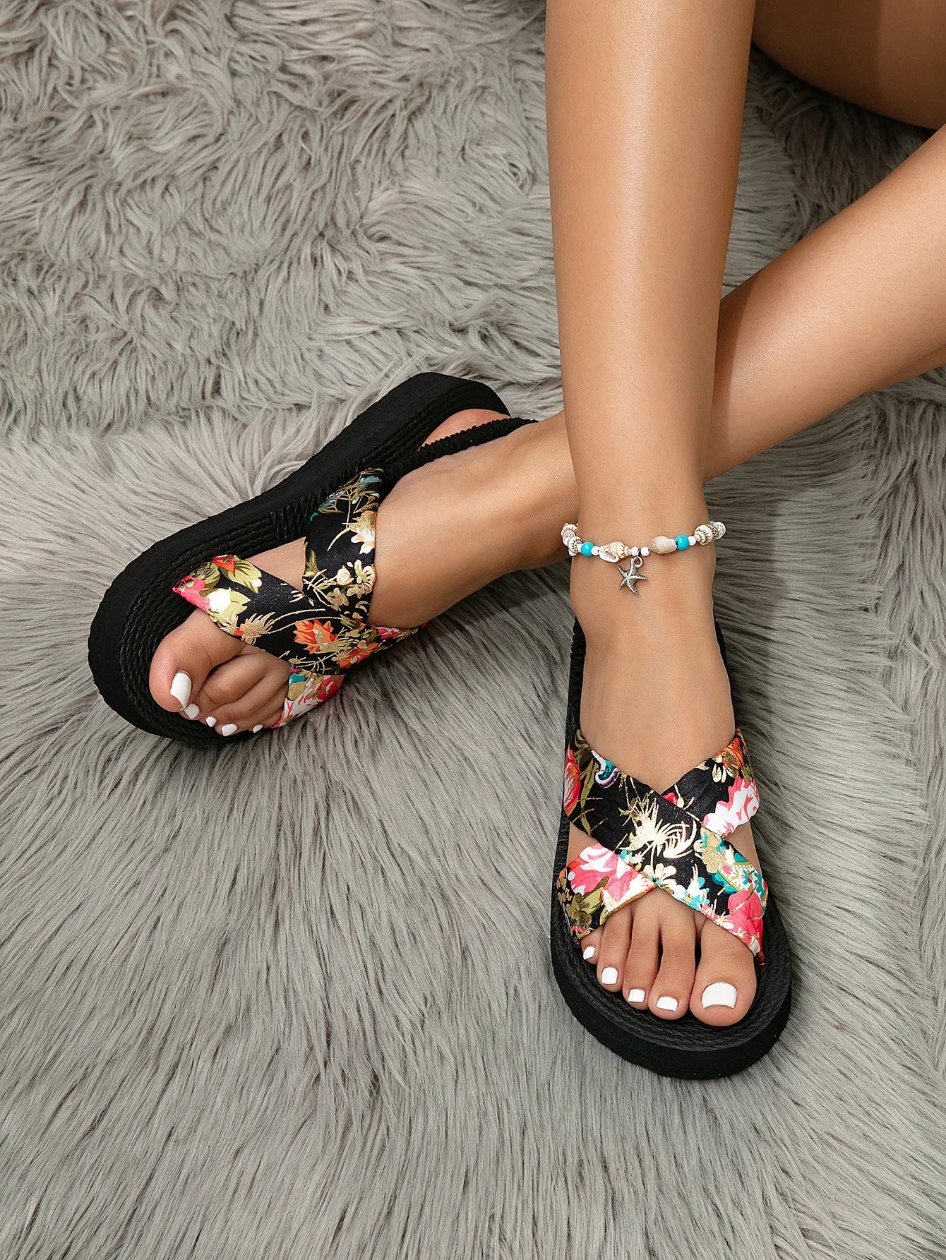 Bohemia Beach Style Leisure Platform Thick Sole Light Weight Sandals