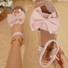Elegant Bow Tie Soft Outdoor Lightweight Beach Style Flat Sandals