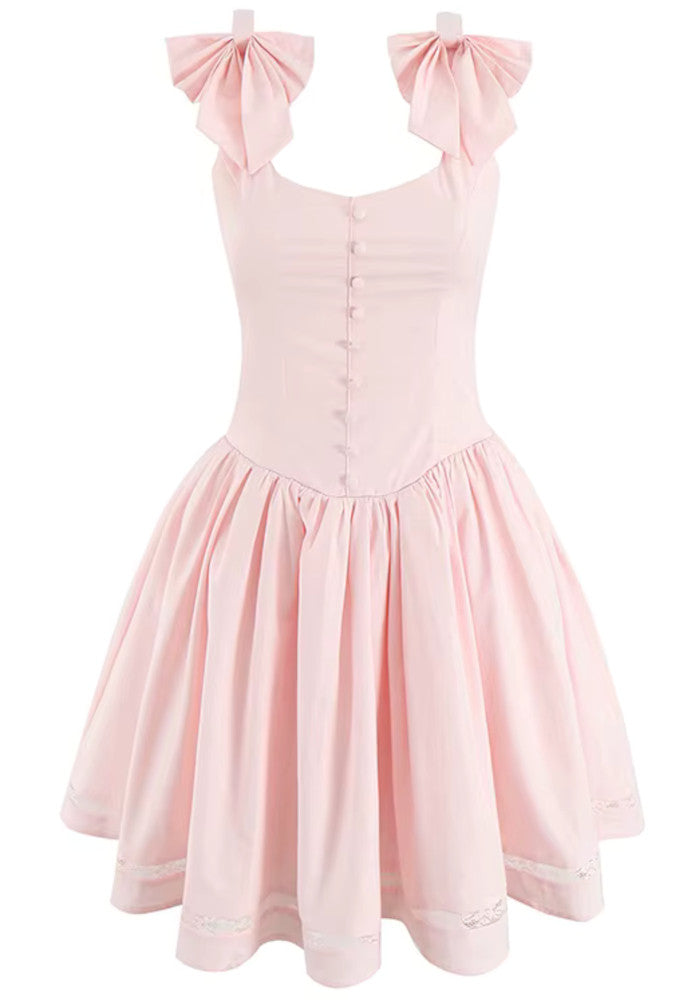 Bow Skater Dress Pink