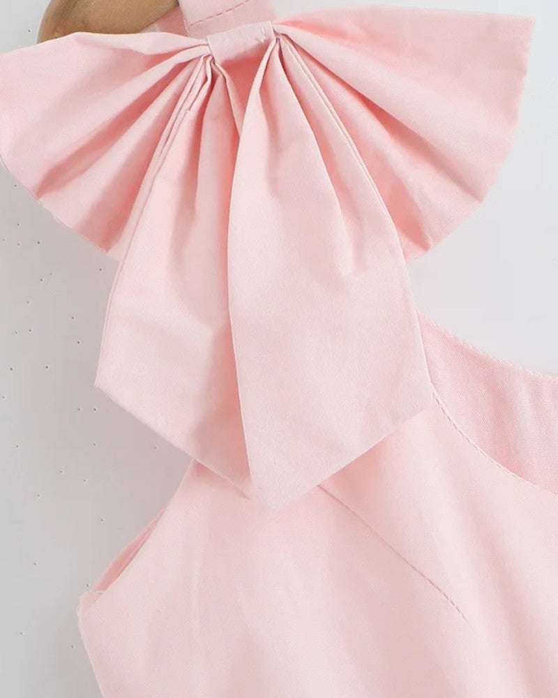 Bow Skater Dress Pink