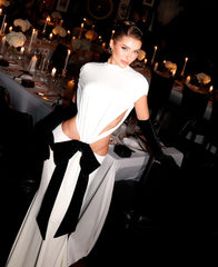 Bow Backless Maxi Dress White