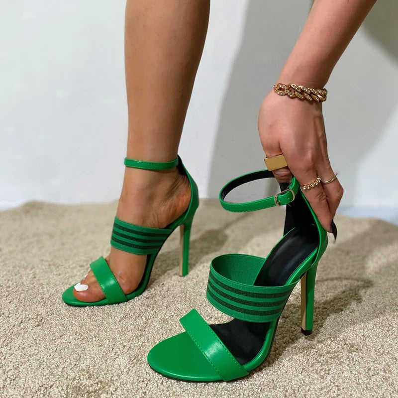 Buckle Strap Stiletto High Heels Open Toe Banquet Party Shoes Sandals