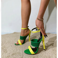Buckle Strap Stiletto High Heels Open Toe Banquet Party Shoes Sandals