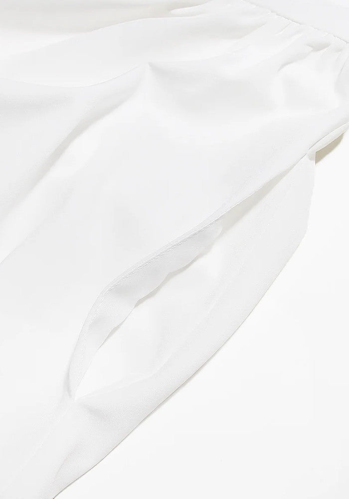 Bustier A Line Midi Dress White