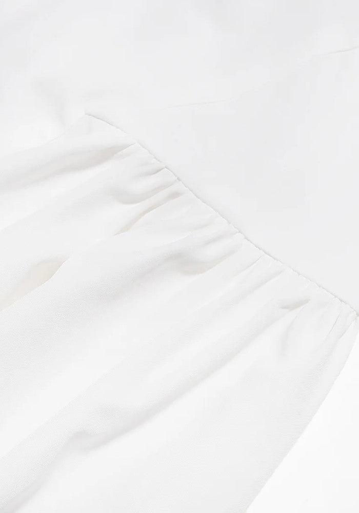 Bustier A Line Midi Dress White