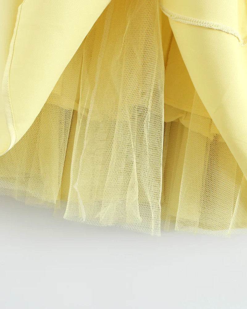 Bustier Skater Midi Dress Yellow