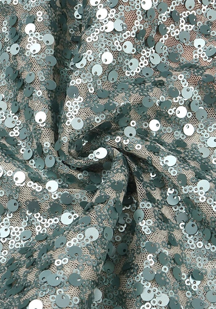 Bustier Sequin Embellished Mermaid Maxi Dress Green