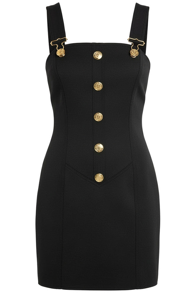 Button Detail Dress Black