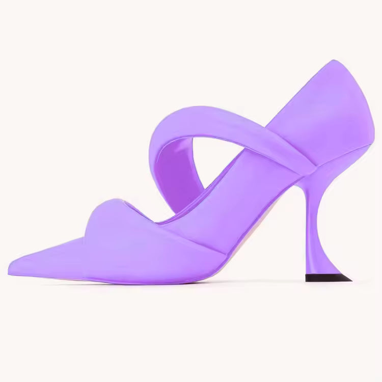 Candy Color Leather Pointed Designer Princess Slim Heel