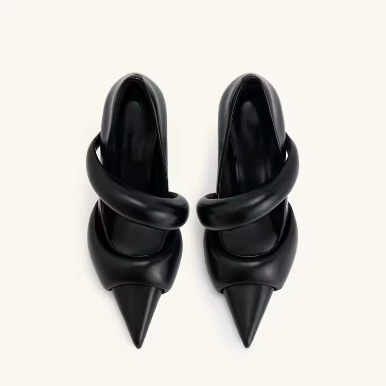 Candy Color Leather Pointed Designer Princess Slim Heel