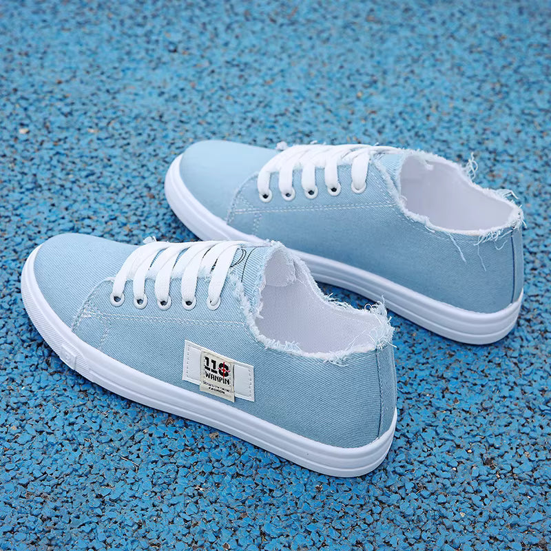Comfortable Rubber Shallow Lace-up Sports Flat Shoes Sneakers