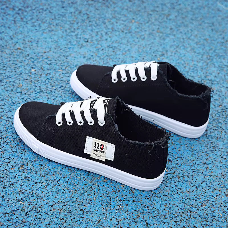 Comfortable Rubber Shallow Lace-up Sports Flat Shoes Sneakers