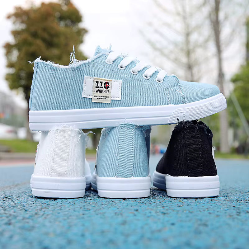 Comfortable Rubber Shallow Lace-up Sports Flat Shoes Sneakers