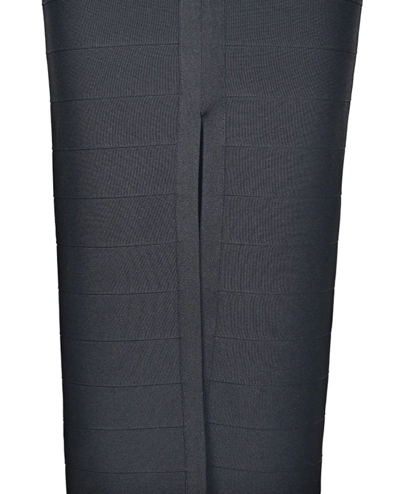 Cap Sleeve Mesh Insert Maxi Dress Black