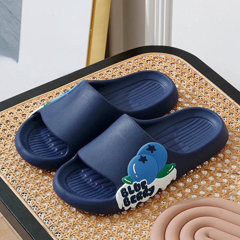 Cartoon Fruit Designer Slides Flats Bathroom Slipper Soft Beach Flip Flops